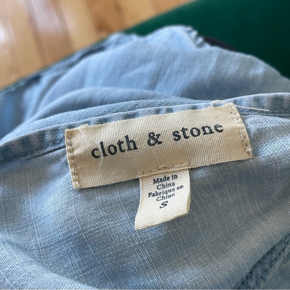 Anthropologie Cloth & Stone High Tide Halter Back Chambray Ombré Dress EUC Sz S - Picture 6 of 9